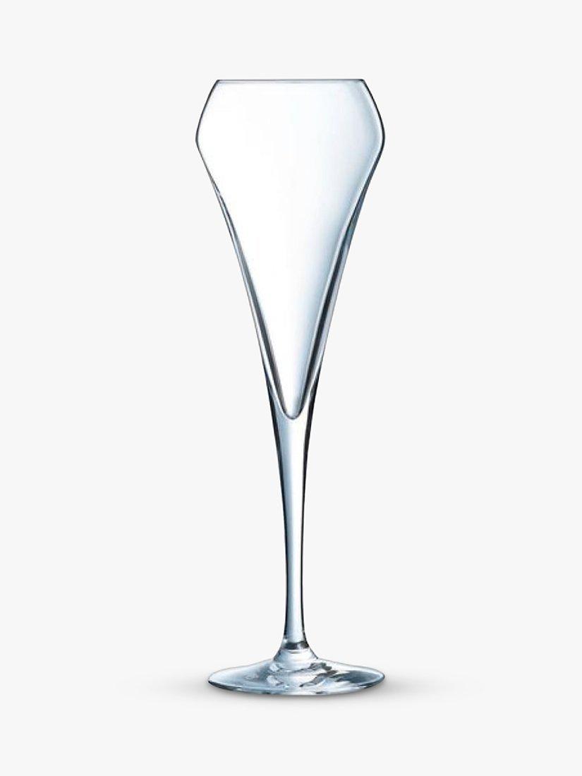 Open Up Crystal Glass Champagne & Sparkling Wine Flute, Set of 6, 200ml, Clear