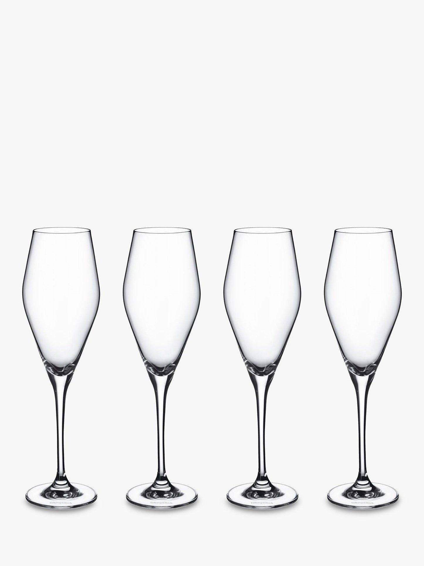 La Divina Champagne Glass Flute, Set of 4, 120ml, Clear