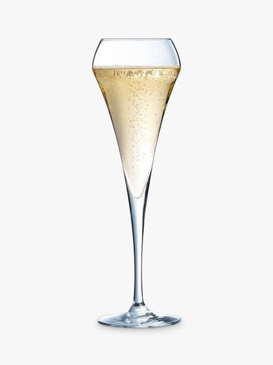 Open Up Crystal Glass Champagne & Sparkling Wine Flute, Set of 6, 200ml, Clear